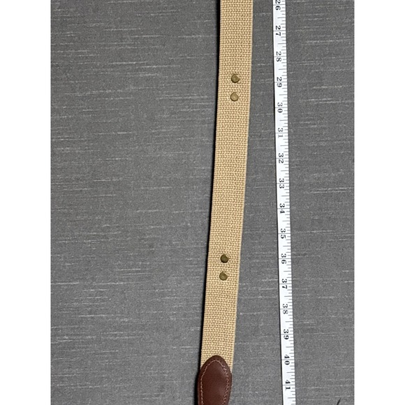 Zep Pro Belt Mens 42 Brown Cotton Canvas Leather Brass Fish Woven‎ USA - Picture 12 of 14